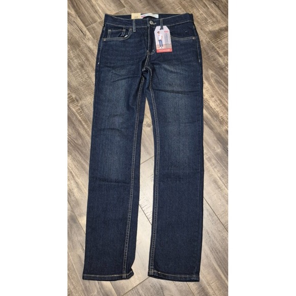 Levi's 510 Skinny Jeans Size 16 Boys 28x30 Dark Wash Adjustable Waist NEW - Picture 1 of 7